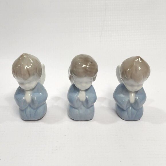 3 - Vintage Ceramic/Porcelain 2" Praying Angel Mini Figures - Picture 1 of 9